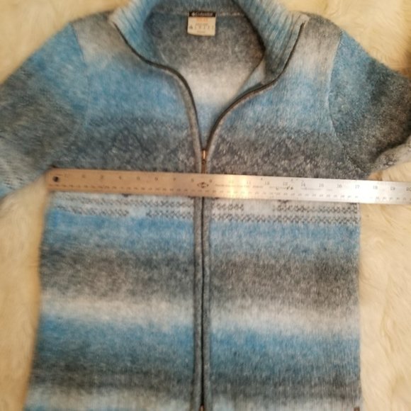 COLUMBIA  Zip Front Ombre Stripe Sweater - Picture 3 of 9